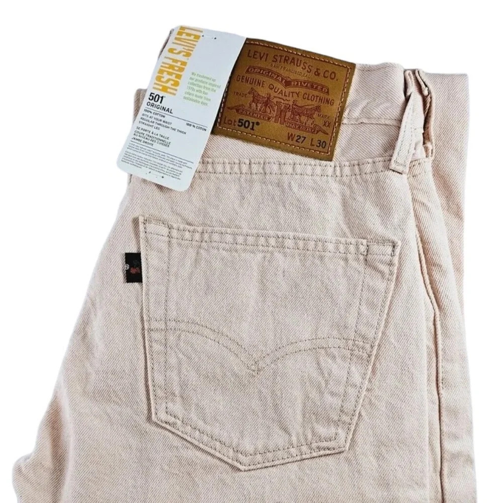 Levis 501 Fresh Adult Jean 27 X 30 Pink Limited Classic Button Fly Cotton Men's. - Picture 10 of 14